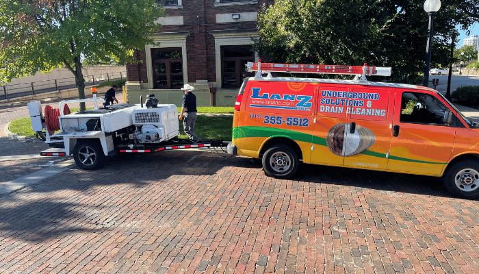 lanz truck with drain cleaning supplies
