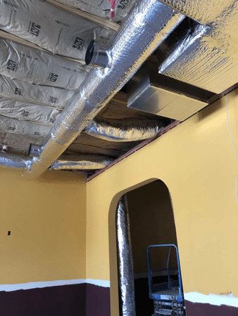 Duct Work Coming Through Roof And Running Out With Flex Runs